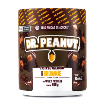 Pasta De Amendoim Com Whey Protein - 600g - Dr. Peanut Sabor Brownie