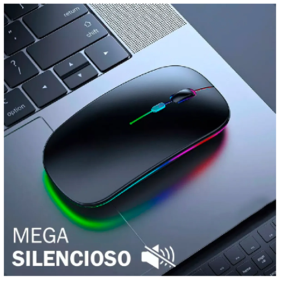 Mouse Sem Fio Recarregável Wireless Optico Led Rgb - Imagem 5