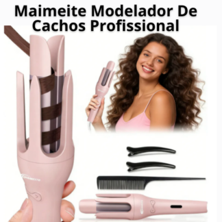 Maimeite Modelador De Cachos Profissionalyx811jfb 127/220V Rotação Automática Regulagem Detemperat 32mm-cor Rosa