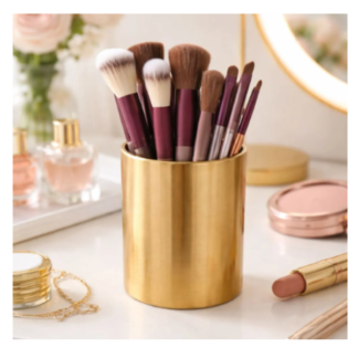 Kit Pincel De Maquiagem Com 13 Unidades Sombra Blush Cor Marrom