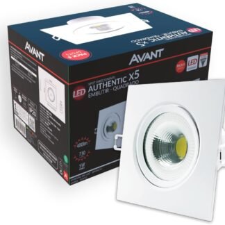 Kit 5 Luminárias Spot Led Quadrado De Embutir 5w 6500k Avant