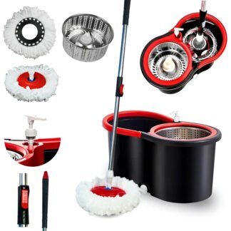 NYBC Giratório 140cm mop vermelho e preto 14 litros Kit Completo