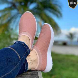 Tênis meia Feminino Confortável Sem Cadarço academia caminhada casual