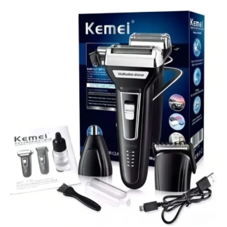 Barbeador E Cortador De Cabelo 3 Em 1 Kemei Km-6558